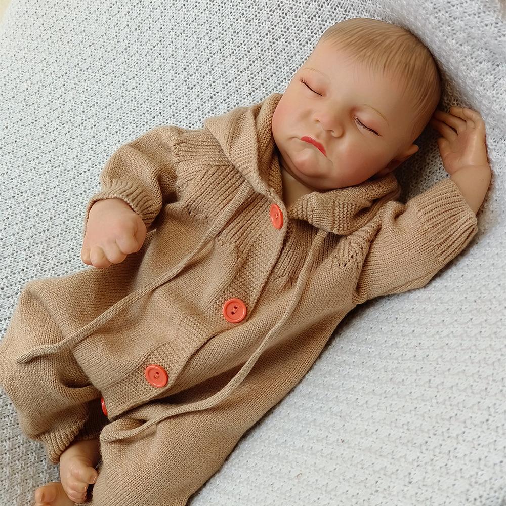 Кукла-реборн 48 см, расписанные вручную волосы, игрушка-кукла, как настоящая мягкая на ощупь, новорожденный ребенок, кукла ручной работы, рождественский подарок