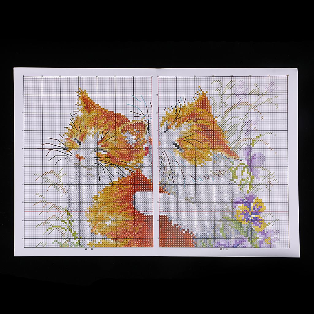 Набор для вышивки крестом своими руками. Предварительно напечатанные целующиеся коты 11CT