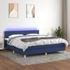VidaXL Slatted Bed Base with Mattress and LEDs, Upholstered Bed, Double Bed, Adult Bedroom Interior Bed, 3133659