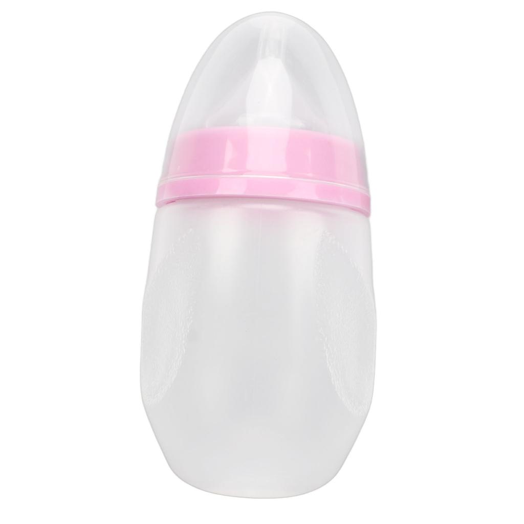 180ml Pet Feeding Bottle Crooked Head Pet Feeding Nipple Bottle for Baby Cats Dogs Pink