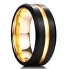 Fashion 8mm Black Brushed Titanium Stainless Steel Rings for Men Women Rose Gold Color Step Edge Men Rings Wedding Party Jewelry