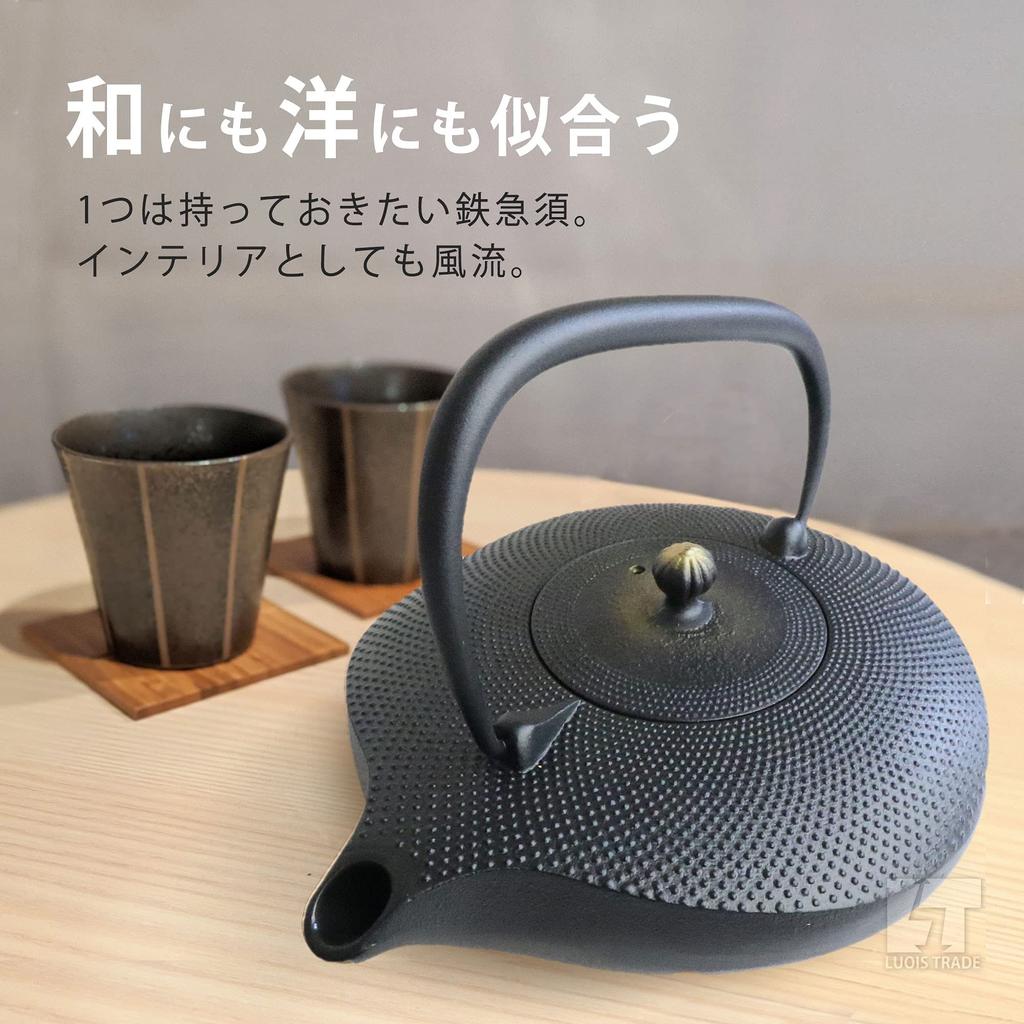 Oshu Nanbu Ironware Teapot Nanbu Shape Kawasemi Enameled with Tea Strainer Made In Japan Iron Kettle Iron Teapot Stylish Gift Interior Cups 22 X 17cm