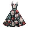 Женское модное рождественское принтованное сексуальное коктейльное платье без бретелек в готическом стиле в стиле панк, винтажное платье.