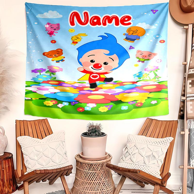 Personalized plim plim Background Tapestry,Custom Name Birthday Party,Multifunctional Wall Decoration for Home Decor,Various Occasions