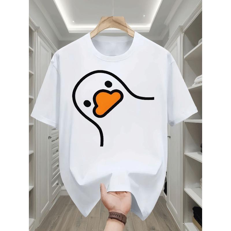 European sizes Boys T Shirt Casual Daily Festival Outfit Kids Wear Trendy Cartoon Duck Graphic Black Tee for Boys