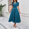 Женское модное темпераментное платье с высокой талией и короткими рукавами