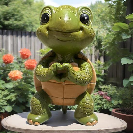 Настольный орнамент Heart-to-Heart Черепаха Смоляный декор 3D Фигурка Черепахи Гостиная Спальня Садовое украшение
