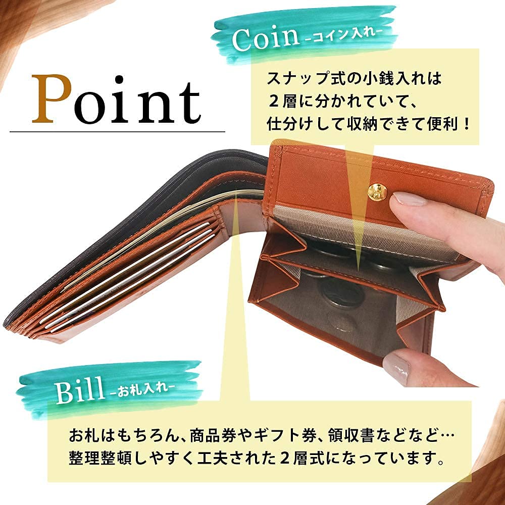 Мужской кошелек-бифолд Koshibu с монетницей, итальянская кожа, сделано в Японии, холщовая кожа, окрашенная танином хурмы, идеально подходит для японской одежды,