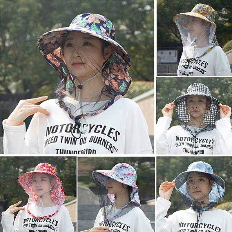 Женские многофункциональные дышащие козырьки для защиты от солнца, кепки, кепки из полиэстера, сетка от насекомых и комаров, лето, 6 стилей