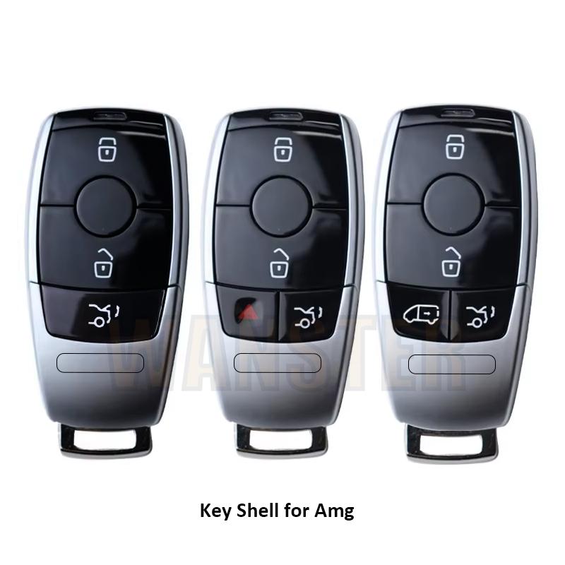 3 4 Bottons Car Key Fob Case Shell Housing for Mercedes Benz A C E S G Class GLC CLE CLA GLB GLS W177 W205 W213 W222 X167 AMG