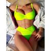 Женские бикини, однотонные купальники, сексуальные купальники, пляжная одежда, купальный костюм