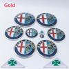 EHJPY1 11 pcs for Alfa Romeo 90mm 74mm 60mm 56mm 50mm Car emblem Wheel stickers  front Hood badge rear Trunk Steering sticker Styling