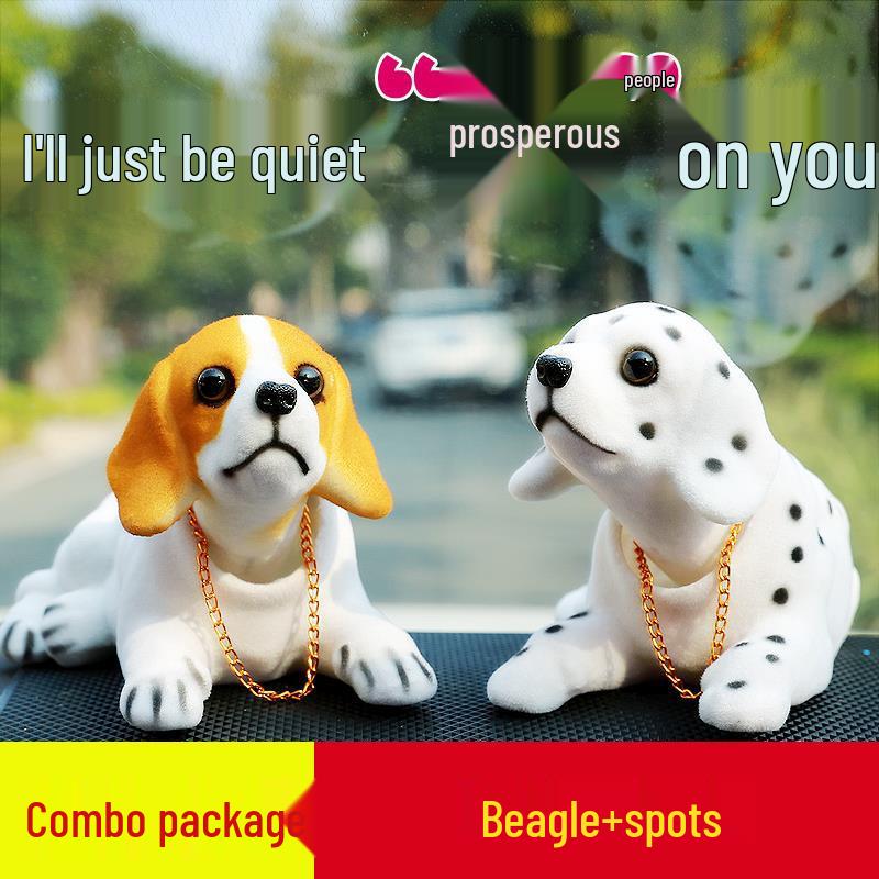 Милый мультяшный песик-бобблхед для украшения интерьера автомобиля