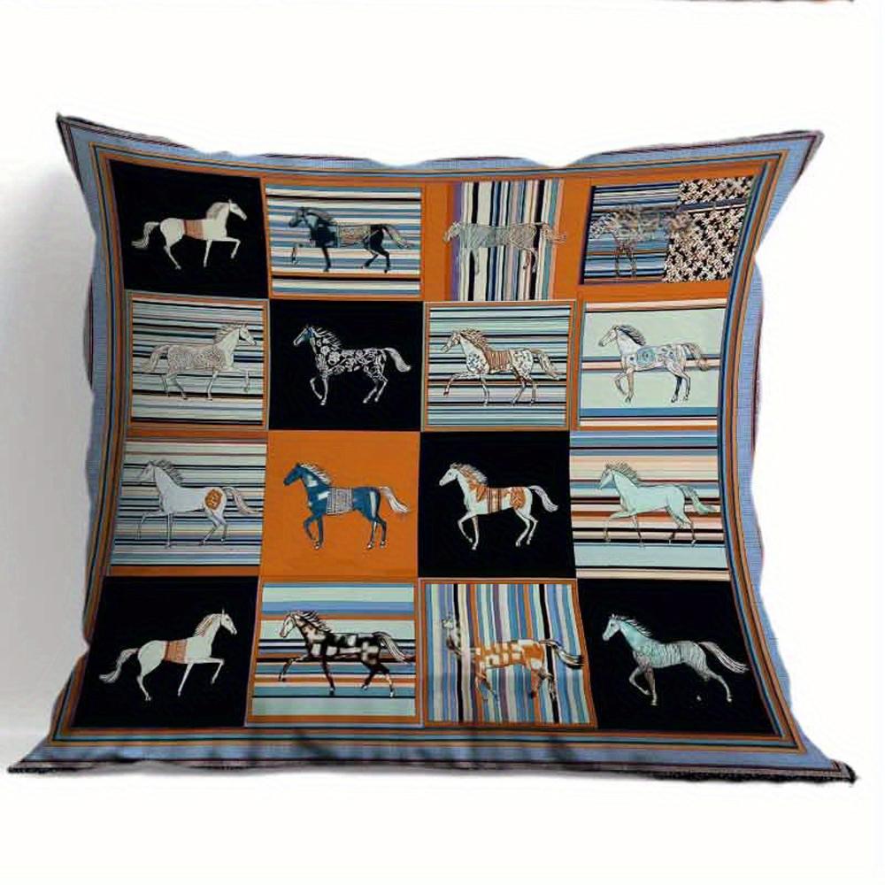 pc Equestrian Horse Print Throw Pillow Cover D DoubleSided Print Soft Polyester Cushion Case for Home Sofa Bedroom Car Decor
