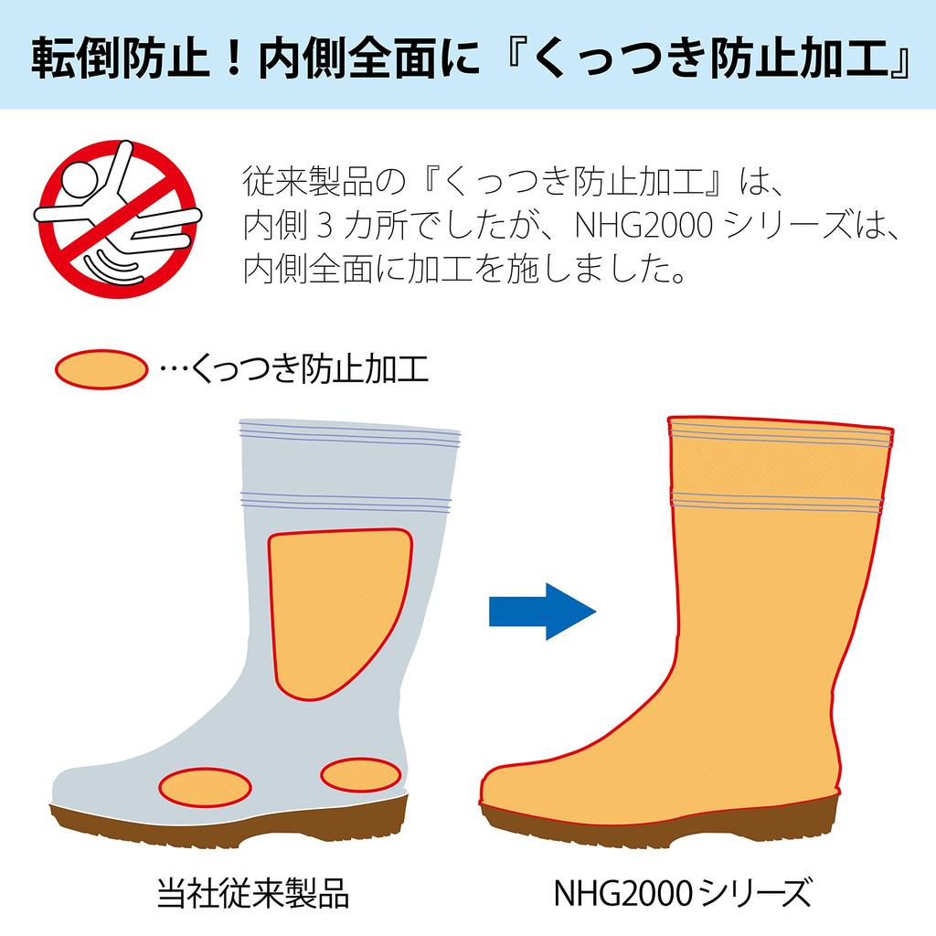Midori Anzen NHG2000 Super High Grip Work Oil and Chemical Slip Size Cm Boots, Resistant, Resistant, White, 27.0