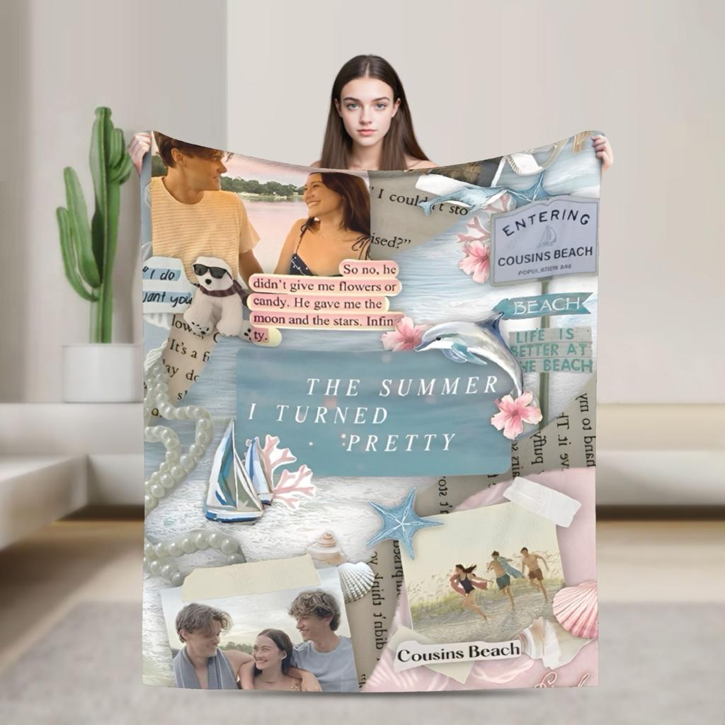 The Summer I Turned Pretty Flannel Throw Blankets Cousins Beach for Bedding Throws Knitted Blanket Travel Warm Portable Quilt