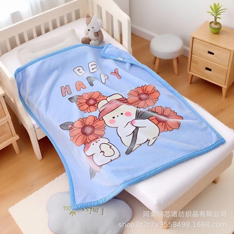 Soft Double-Layer Baby Blanket Toddler Nap Time Winter Warm Throw Kids Nursery Daycare Use
