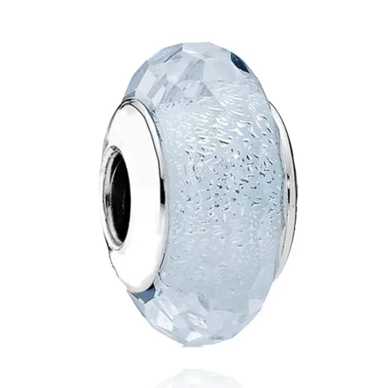 925 Silver Colored Flower Leaf Cosmic Rainbow Murano Glass Charms Beads Fit DIY Bracelet Women Jewelry Gift