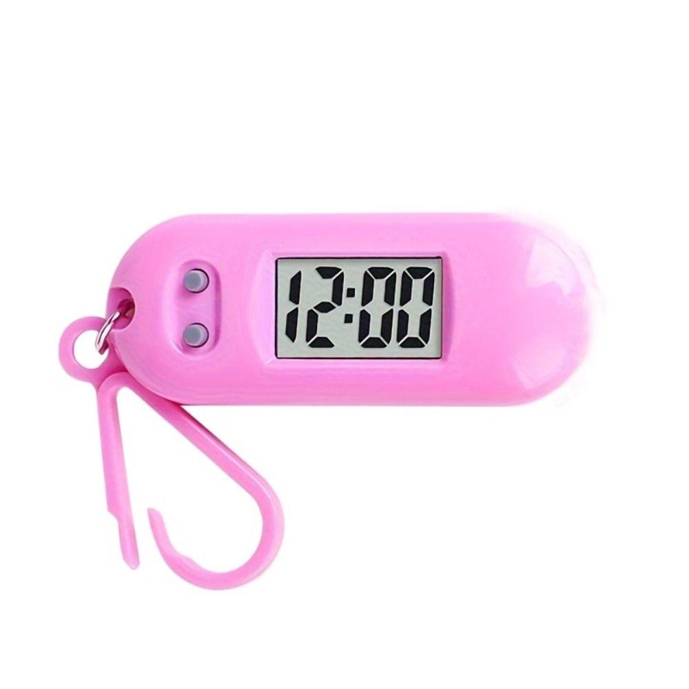 Table Time Display Electronic Watch Keyring Oval Watch Mini LED Digital Clock Quiet Test