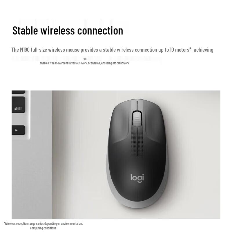 Logitech M190 Full-Size Wireless Mouse