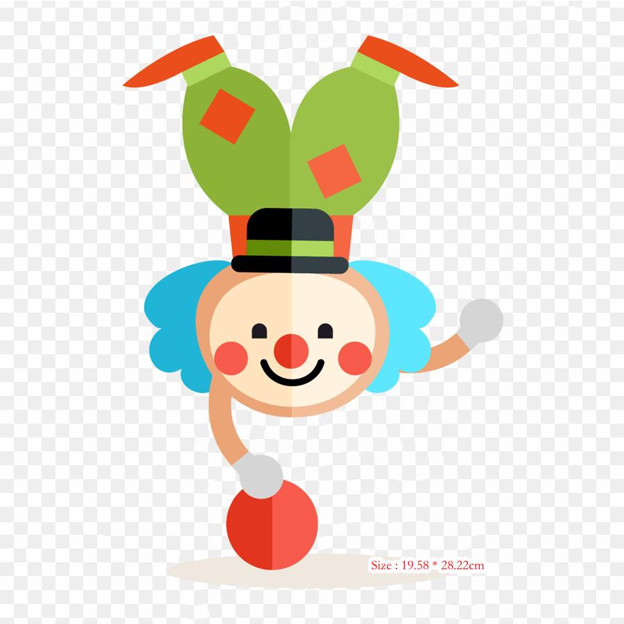 Clown Decal Iron On Heat Transfer Printing Vinyl Patches Sticker for Clothes DIY Appliques Washable Patches