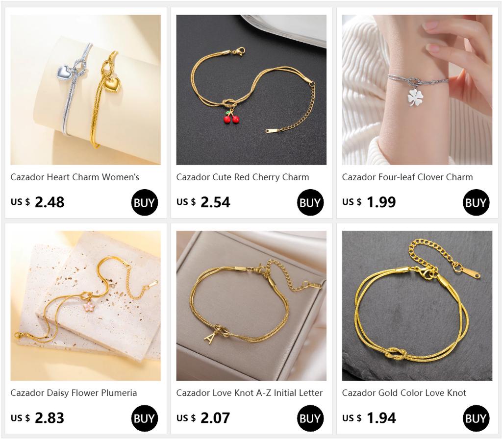 Cazador Starfish Shell Conch Charm Love Knot Chain Bracelet Stainless Steel Trendy Bracelets for Women Jewelry Mother's Gift