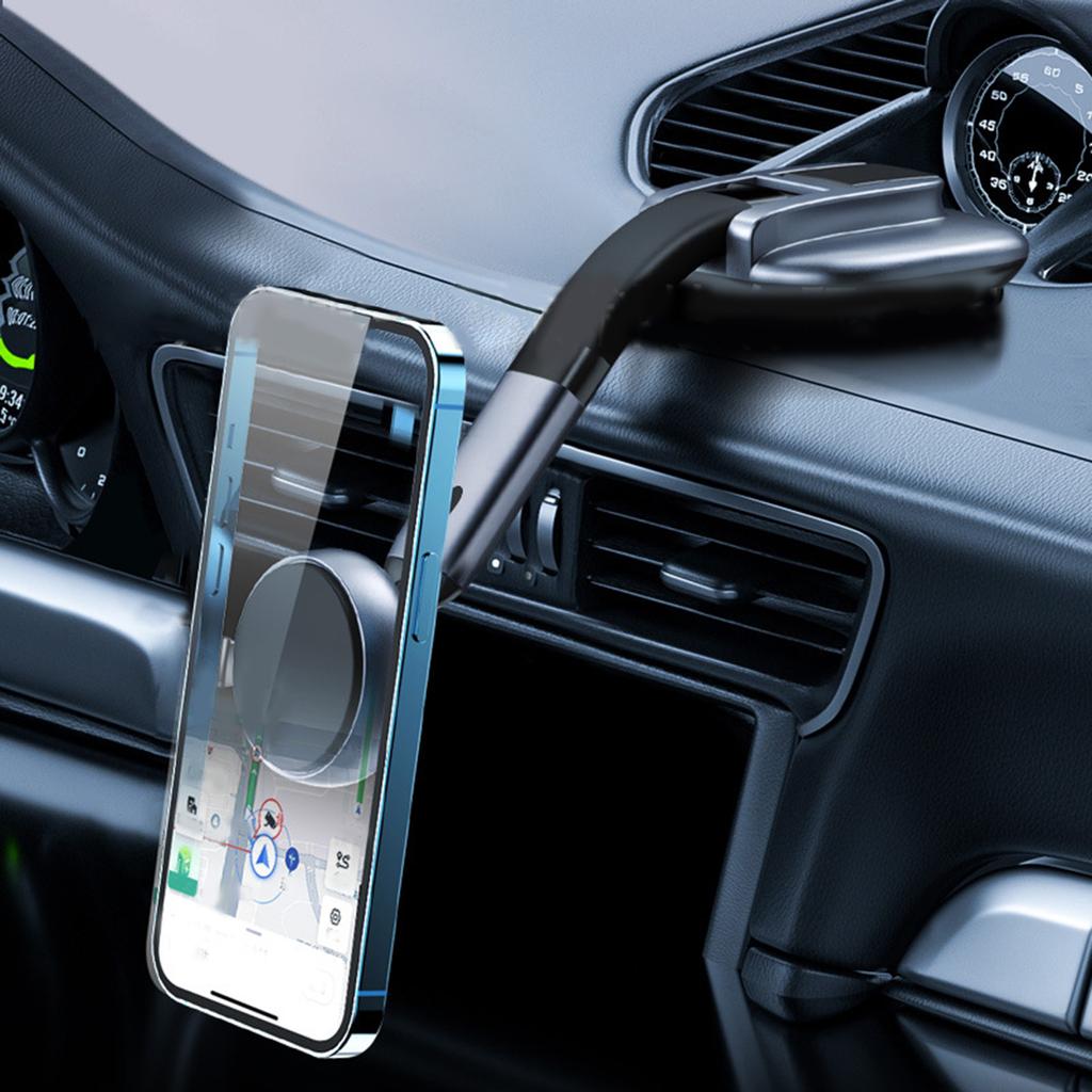 Магнитный держатель для телефона в автомобиль, крепление, регулируемая телескопическая штанга, 6 сильных магнитов, универсальный для всех устройств, крепление на приборную панель