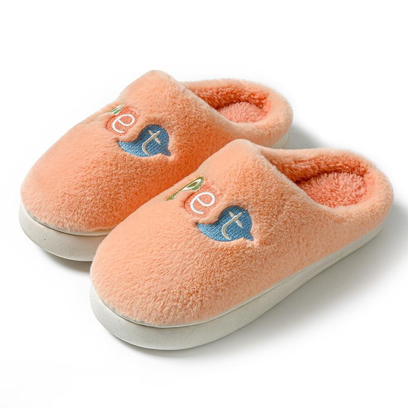 Женские хлопковые тапочки на осень и зиму, простая толстая подошва с плюшевой изоляцией, домашняя обувь для пар, мохнатые тапочки для мужчин