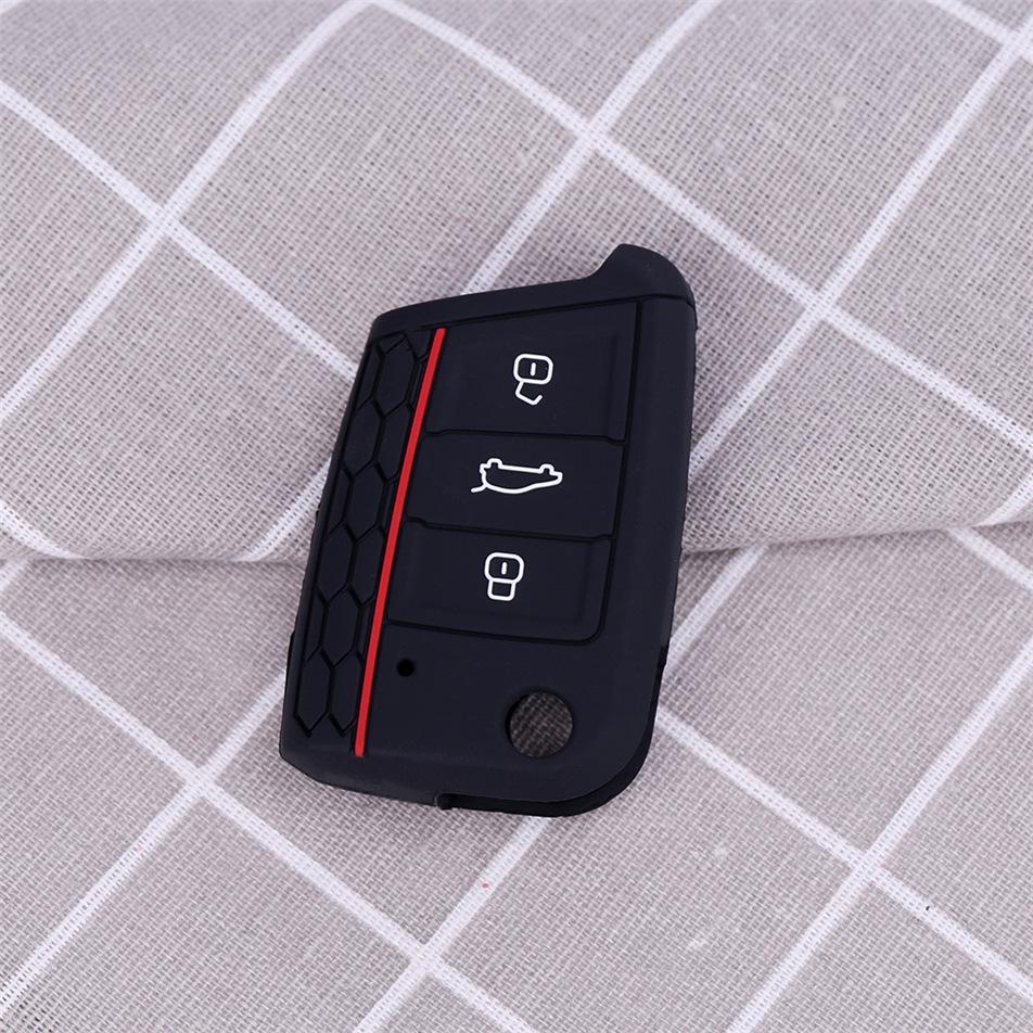 Силиконовый чехол для ключей с 3 кнопками для VW Golf 7 mk7 Skoda Octavia A7 Key Portect Case