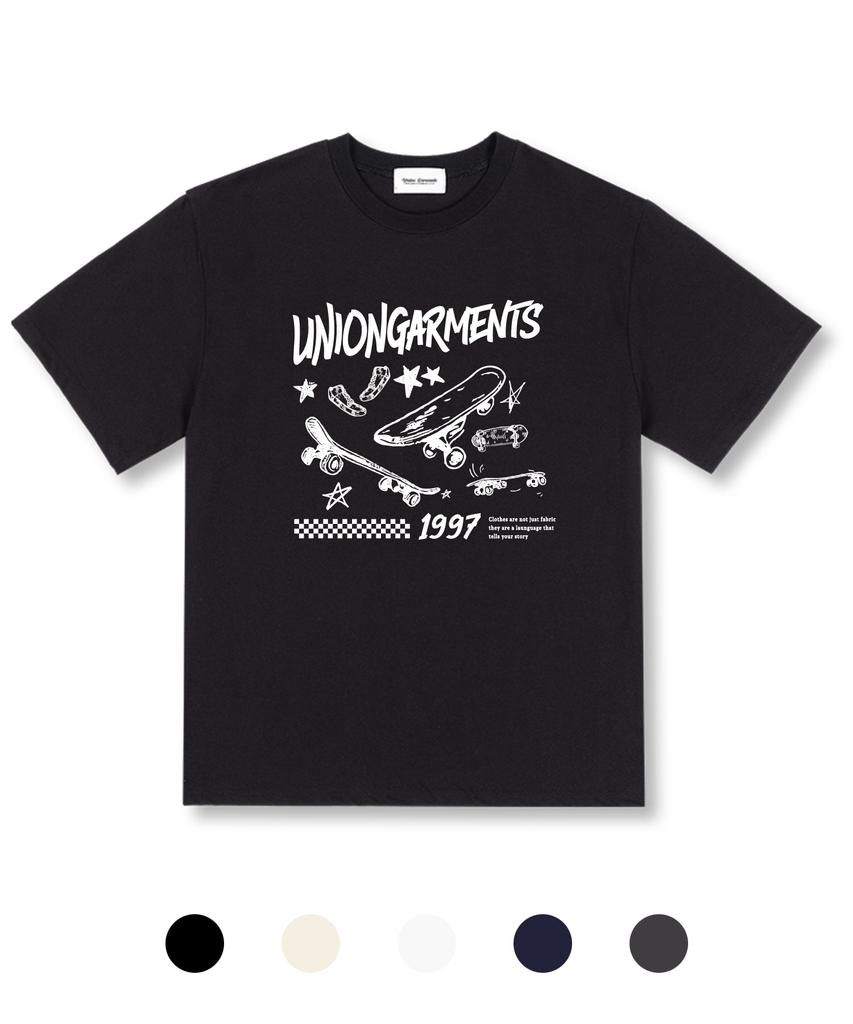 UNION GARMENTS Футболка оверсайз с коротким рукавом Board Time 5 цветов