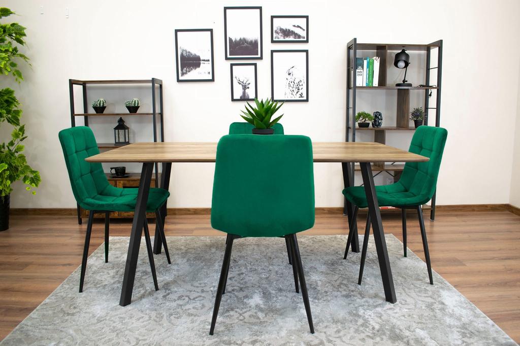 KARA chair - dark green velvet x 4