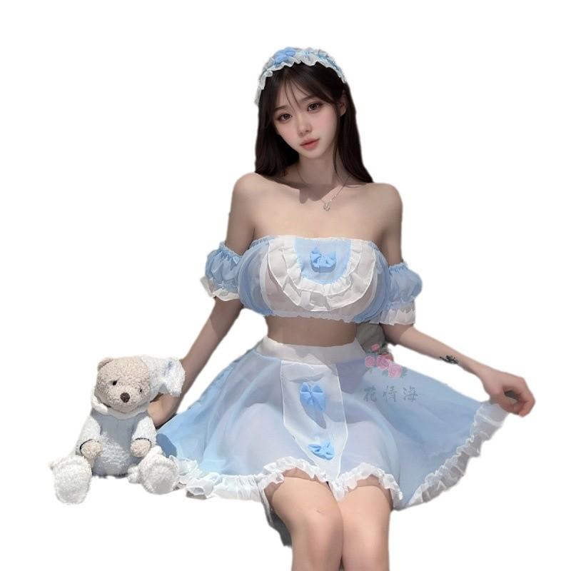 Сексуальное нижнее белье двухмерный японский милый бюстье Лолита горничная плиссированное платье чистого желания