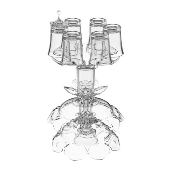 Yousheng Double Layer Drink Dispenser with 6 Shot Glasses Acrylic Liquor Dispenser Wine Divider Quick Pour Bar Accessories