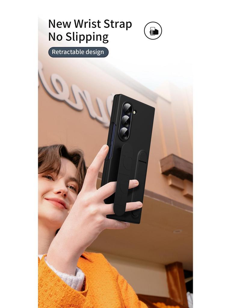 Чехол для Samsung Galaxy Z Fold 7 с вертикальным ремешком на запястье и подставкой - Полная защита, Защита от падений