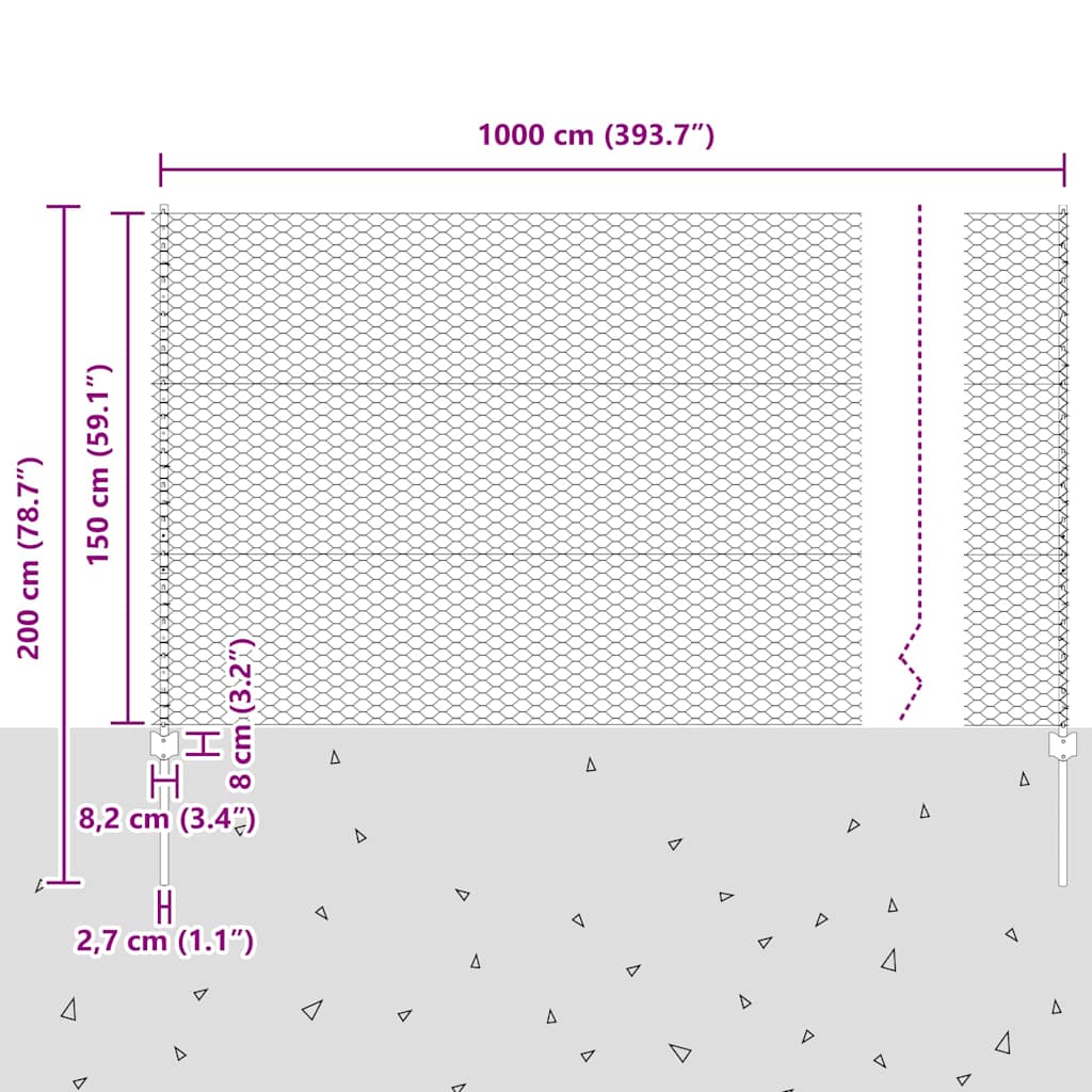 Welded Wire Fence 10 x 1.5 m (W x H)