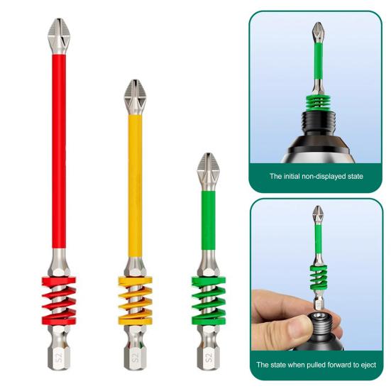 1/3Pcs Magnetic Bit Set with Spring Impact-Resistant Hexagonal Electric Screwdriver