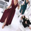 Summer Women Dress Maxi Dress Sexy Sleeveless Party Dress Solid Color Waist Dress Long Dresses V Neck Formal Dress Full Dress