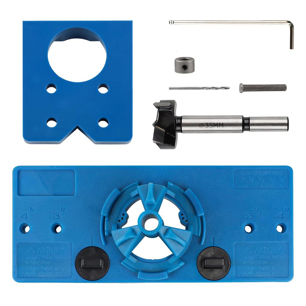 Набор шаблонов для петель, шаблон для сверления петель с расстоянием между отверстиями 46/48/52 мм, диаметр сверла Форстнера 35 мм, сверло по дереву