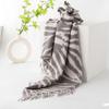 Winter 2024 New Scarf Women'S Silver Gray Animal Pattern Shawl Dual-Use Double-Sided Thick Tassel Warm Scarf