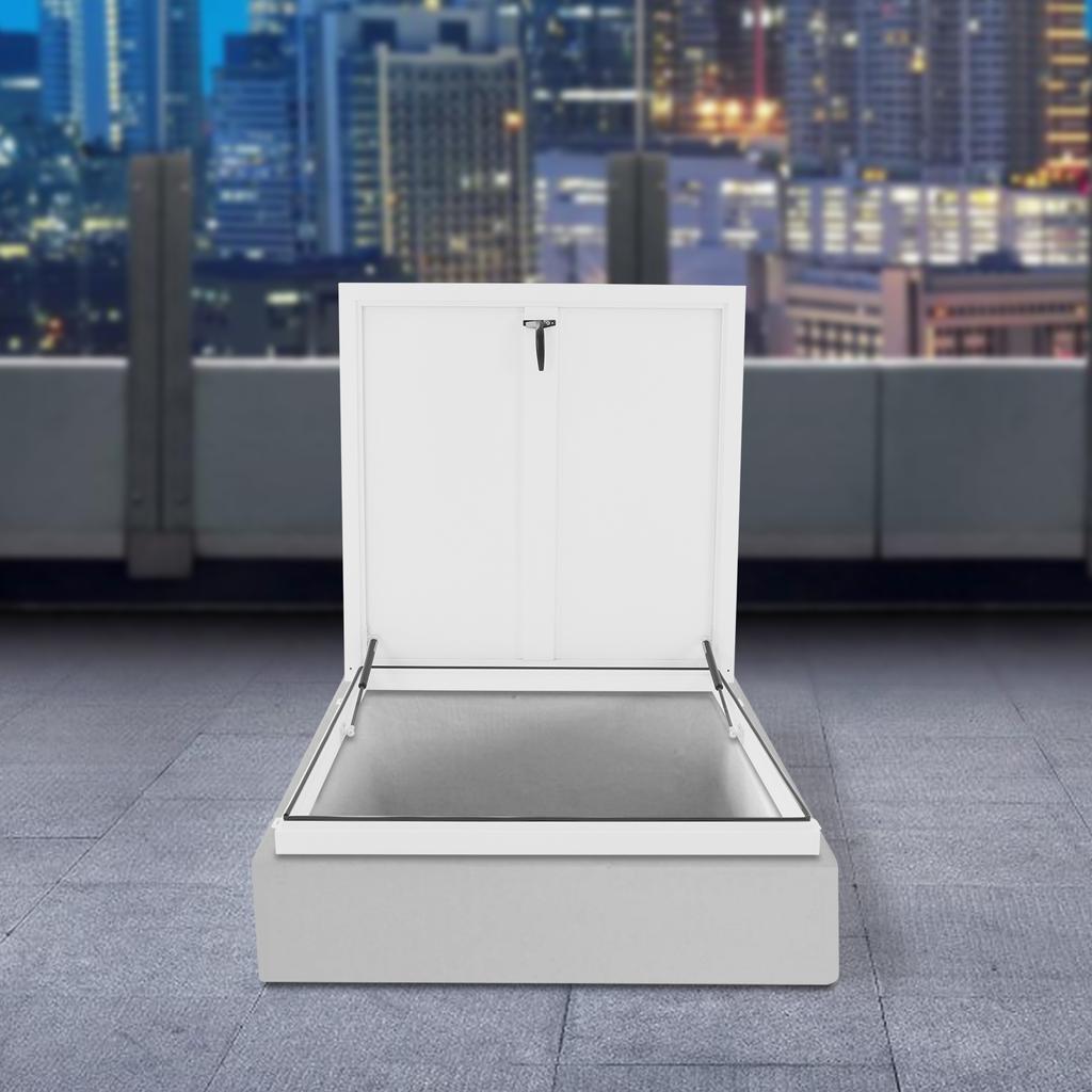 23,6*23,6 дюйма/31,5*31,5 дюйма Люк на крыше из алюминиевого сплава, Черный/Белый Квадратный Люк для выхода на крышу для жилого здания