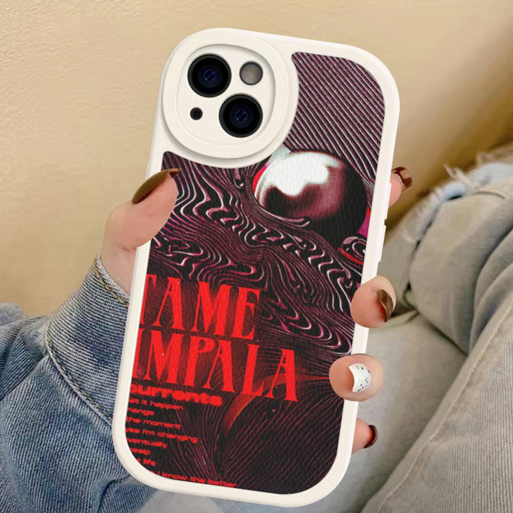 Band T-Tame Impala Phone Case For IPhone 16 15 14 11 12 13 Pro Max Plus Back Leather Shell