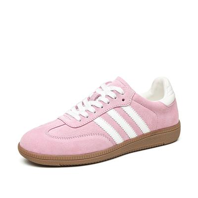 Женские кроссовки из натуральной замши с круглым носком на плоской подошве, модная удобная повседневная обувь