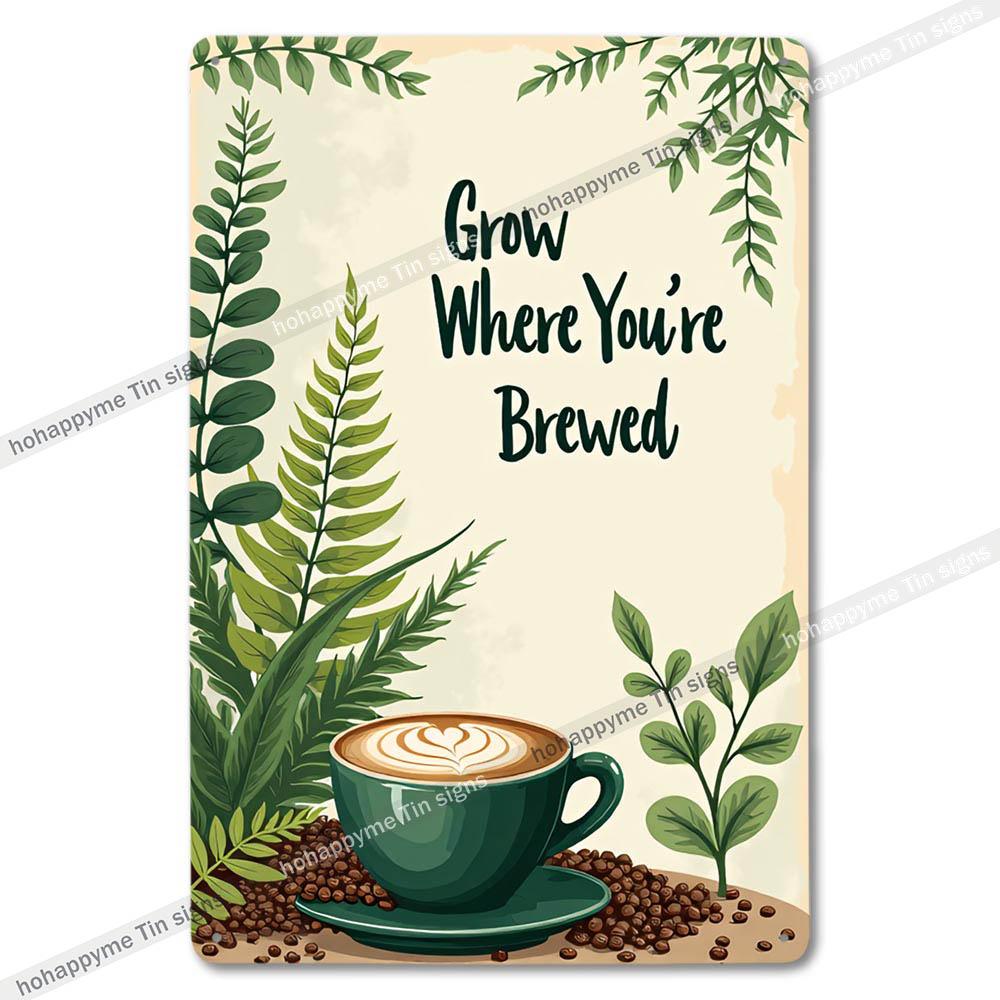Retro Coffee Metal Tin Sign Vintage Wall Art Decor Grinder Decorative Kitchen Dining Room Home Decor Gift Idea