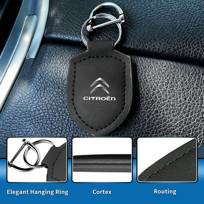 Shield Shape Car Keychain Metal Emblem Key Ring For Citroen C4 C3 C5 C1 C3 Berlingo Celysee Cactus Picasso Aircross Saxo Grand