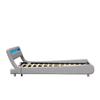 Lit gina pour matelas 140x200 - Sommier Tte de Lit Incurvee Couleur GRIS Pieds en 5 cm - 2 x 13 Lattes - revet