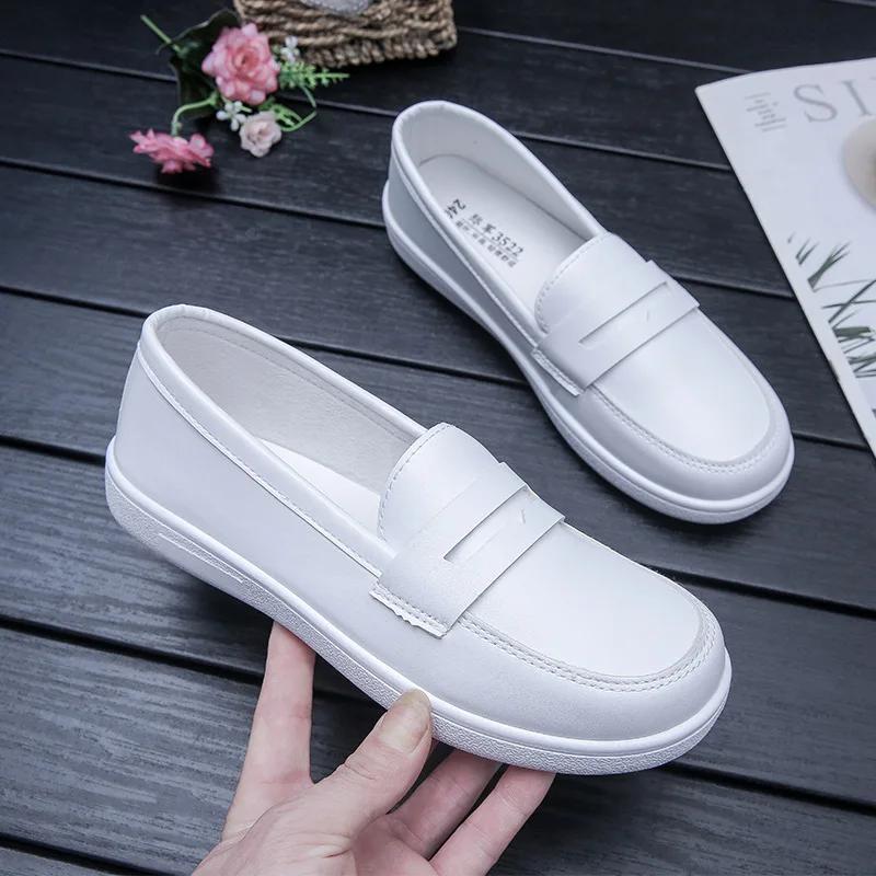 Spring Autumn White Nurse Shoes New Women Soft Sole Fashion Footwear Casual Comfortable Flat Non-slip Sports Walking Shoes Mujer