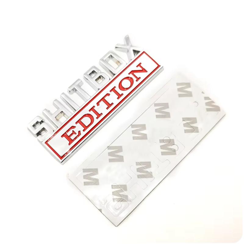 3D Zinc Alloy Emblem SHITBOX EDITION Badge Car Tail Side Sticker Accessories for Jeep, Dodge, Chrysler and Trucks. ALU1