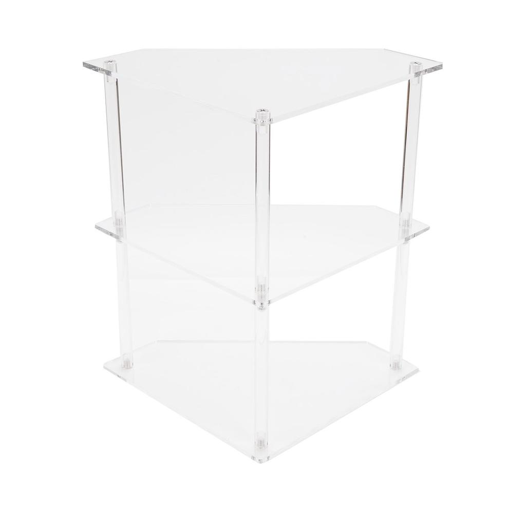Acrylic Corner Side Table Small 3 Tier Triangular End Table for Living Room Bedroom Study Arrangement