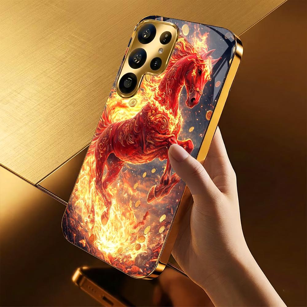 Роскошный High-end Чехол для Телефона Электрооцинкованное Стекло Чехол для Samsung Galaxy S26 S25 S24 S23 S22 S21 FE, Ultra, Plus