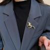 Zinc Zinc Alloy Rhinestone Metal Horse Brooch Jewelry Accessories Animal Lapel Pins  New Year Gifts